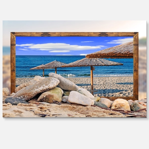 Shop Framed Beach Umbrellas - Seashore Art Glossy Metal ...