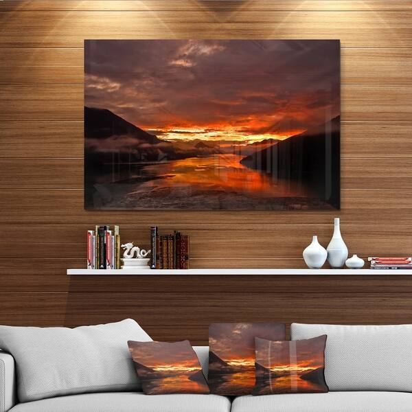 Sunrise In Cloudy Day New Zealand Landscape Photo Glossy Metal Wall Art On Sale Overstock 12780490