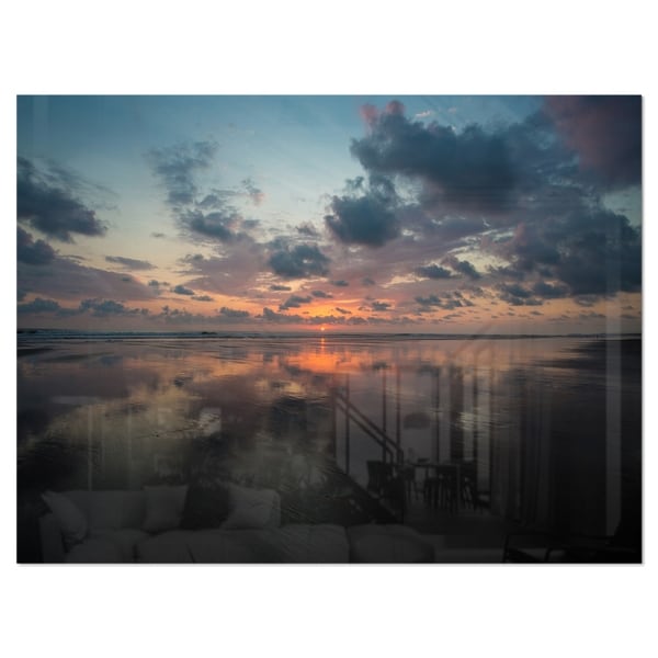 Matapalo in Costa Rica Beach Sunset - Extra Large Seascape Glossy Metal Wall Art - Overstock ...