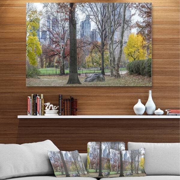 Central Park New York City in Autumn - Landscape Glossy Metal Wall Art ...