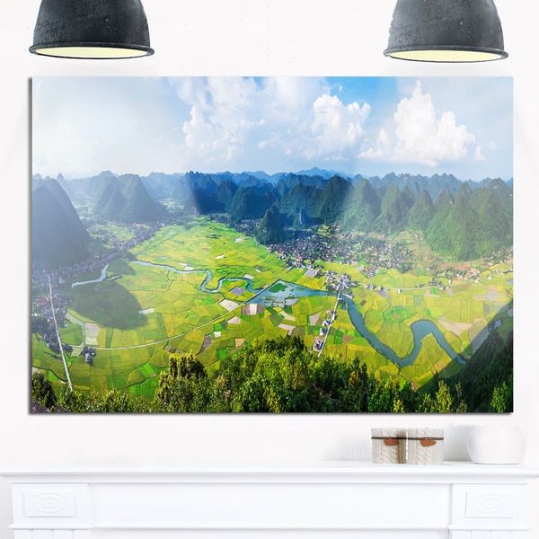 Shop Rice Field Valley Vietnam Panorama - Landscape Glossy Metal Wall ...