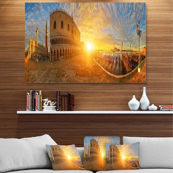 Bright Sunrise in Italy Panorama - Cityscape Glossy Metal Wall Art -  Overstock - 12782075