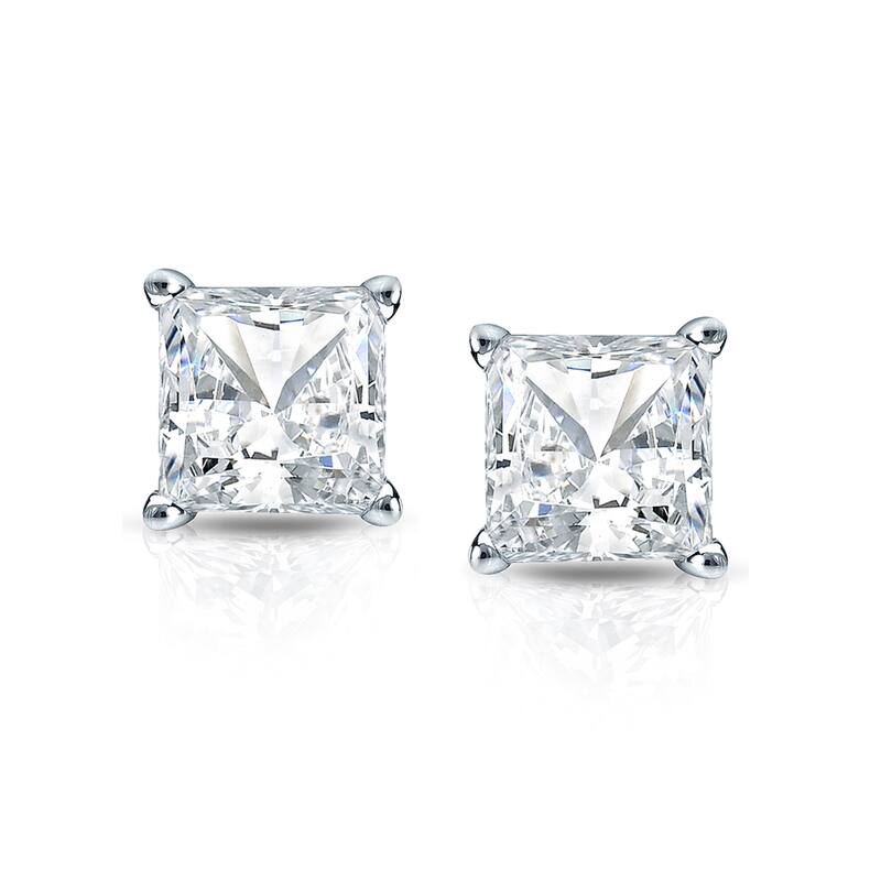 Auriya 1/4ctw Princess-cut Diamond Stud Earrings 14k Gold Martini-set