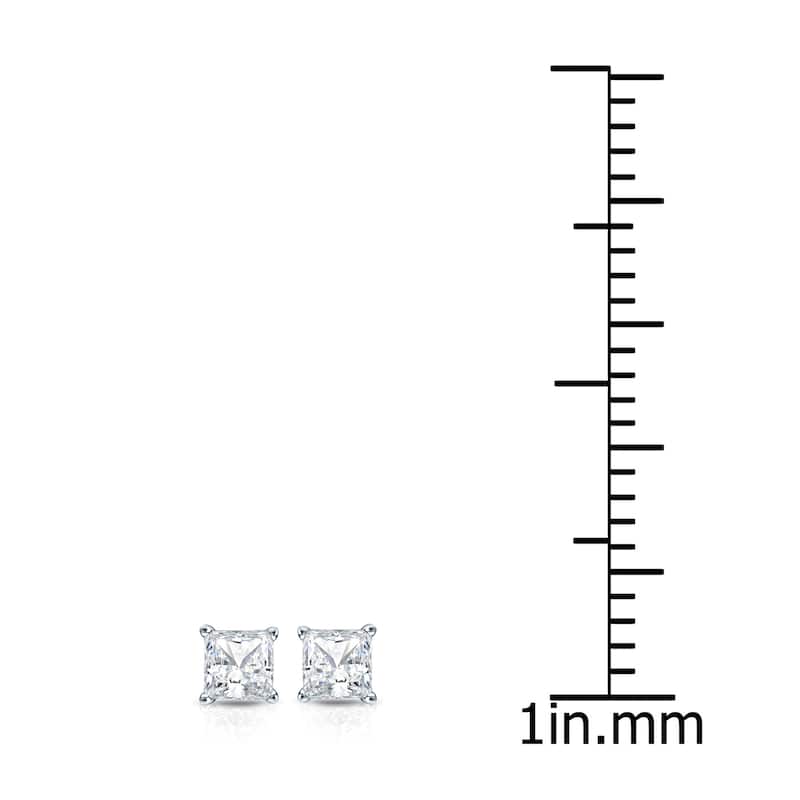 Auriya 1/4ctw Princess-cut Diamond Stud Earrings 14k Gold Martini-set