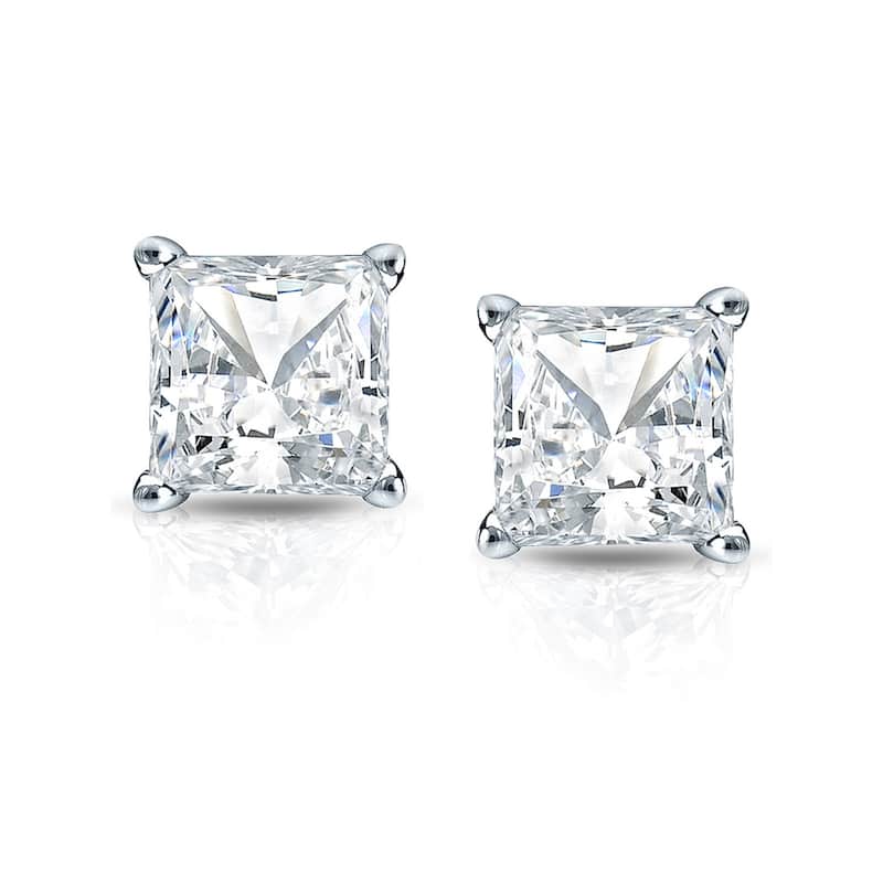 Auriya 1/3ctw Princess-cut Diamond Stud Earrings 14k Gold Martini-set (H-I, SI1-SI2)