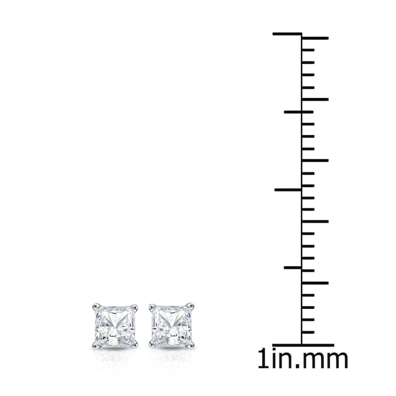 Auriya 1/3ctw Princess-cut Diamond Stud Earrings 14k Gold Martini-set (H-I, SI1-SI2)
