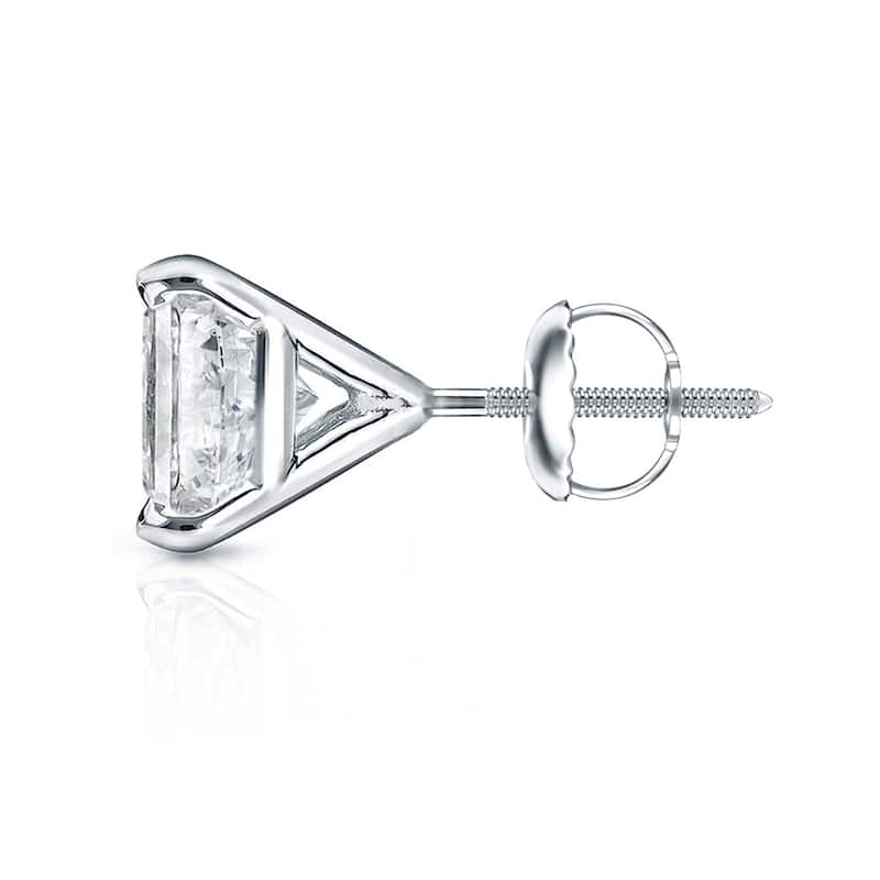 Auriya 14k Gold 1/3cttw Princess-cut Diamond Stud Earrings Martini-set (I-J, SI2-SI3)