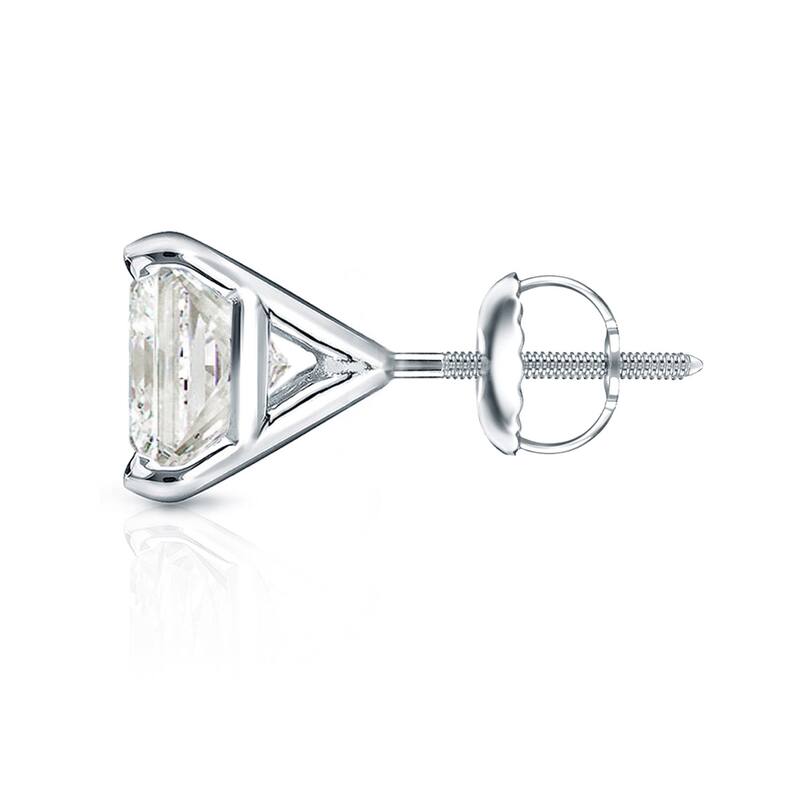 Auriya 1/3ctw Princess-cut Diamond Stud Earrings 14k Gold Martini-set
