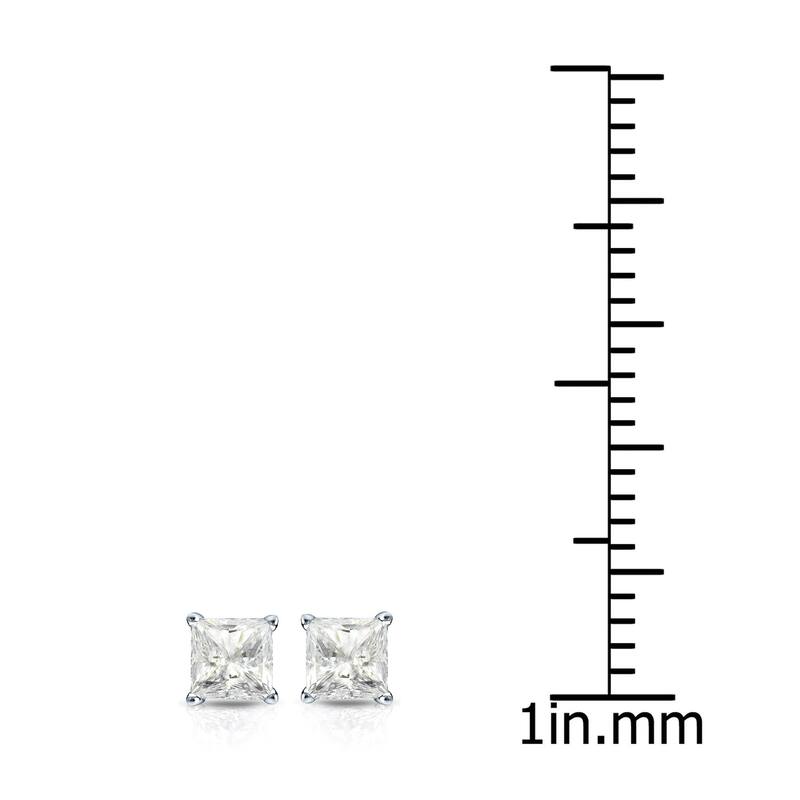 Auriya 1/3ctw Princess-cut Diamond Stud Earrings 14k Gold Martini-set