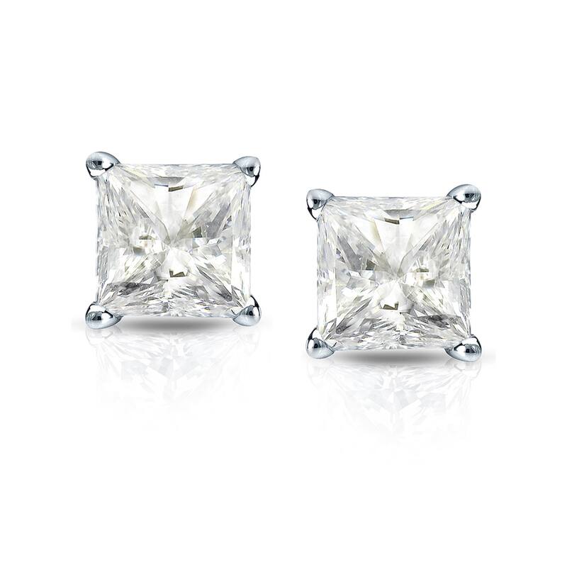 Auriya 1/3ctw Princess-cut Diamond Stud Earrings 14k Gold Martini-set