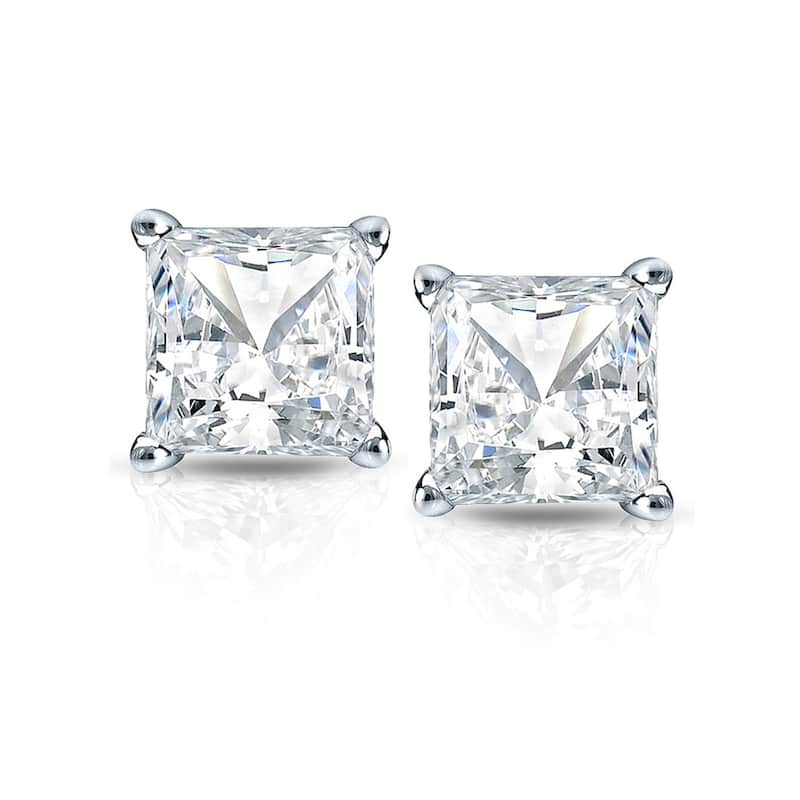 Auriya 1/2ctw Princess-cut Diamond Stud Earrings 14k Gold Martini-set (H-I, SI1-SI2)