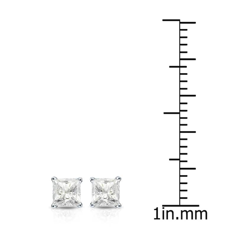 Auriya 1/2ctw Princess-cut Diamond Stud Earrings 14k Gold Martini-set (J-K, I2-I3)