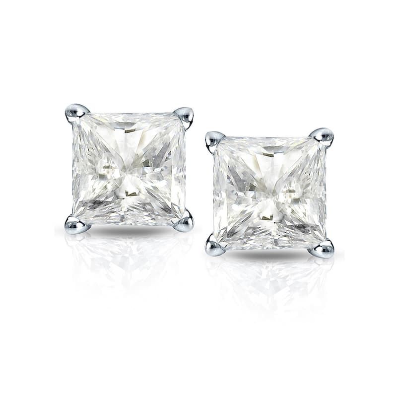 Auriya 1/2ctw Princess-cut Diamond Stud Earrings 14k Gold Martini-set (J-K, I2-I3)