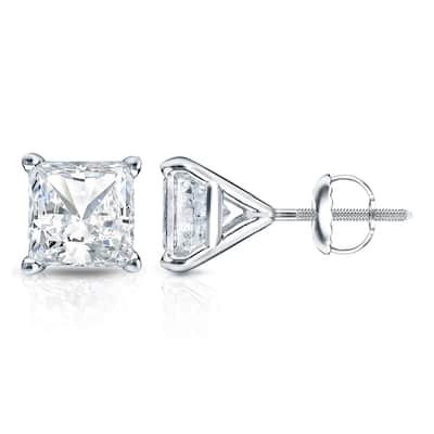 Auriya 3/4ctw Princess-cut Diamond Stud Earrings 14k Gold Martini-set