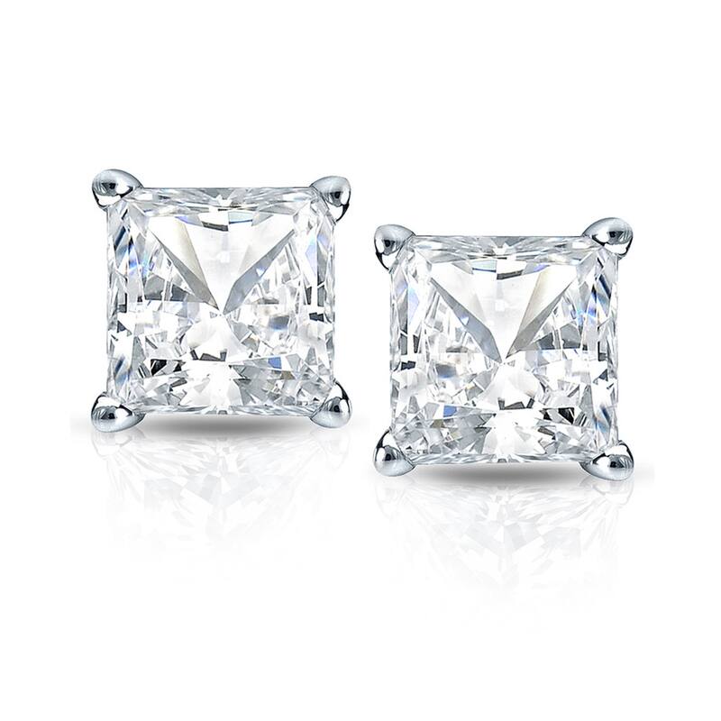 Auriya 3/4ctw Princess-cut Diamond Stud Earrings 14k Gold Martini-set