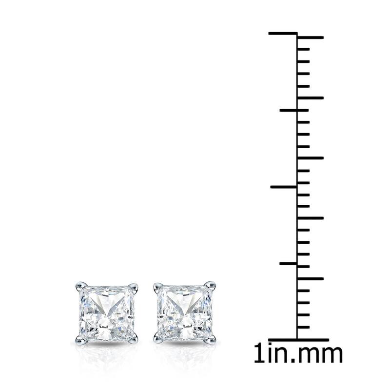 Auriya 3/4ctw Princess-cut Diamond Stud Earrings 14k Gold Martini-set