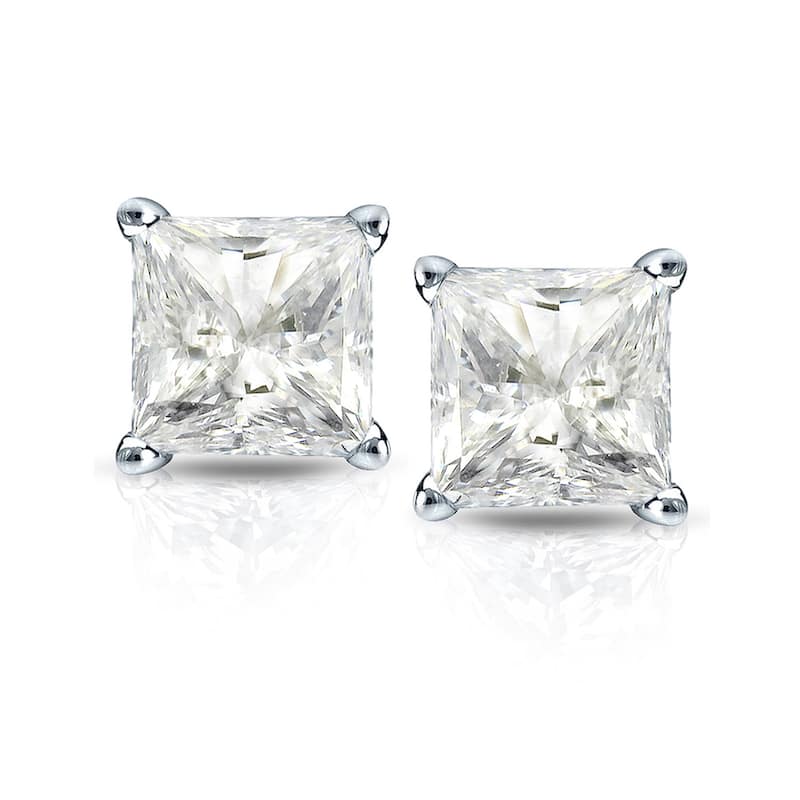 Auriya 3/4ctw Princess-cut Diamond Stud Earrings 14k Gold Martini-set