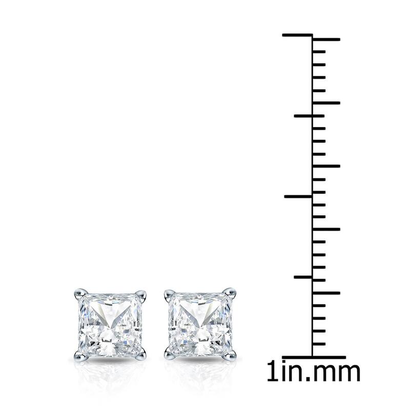 Auriya 1 1/4ctw Princess-cut Diamond Stud Earrings 14k Gold Martini-set (H-I, SI1-SI2)