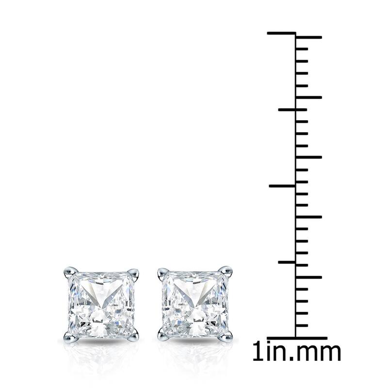 Auriya 2ctw Princess-cut Diamond Stud Earrings 14k Gold Martini-set (H-I, SI1-SI2)