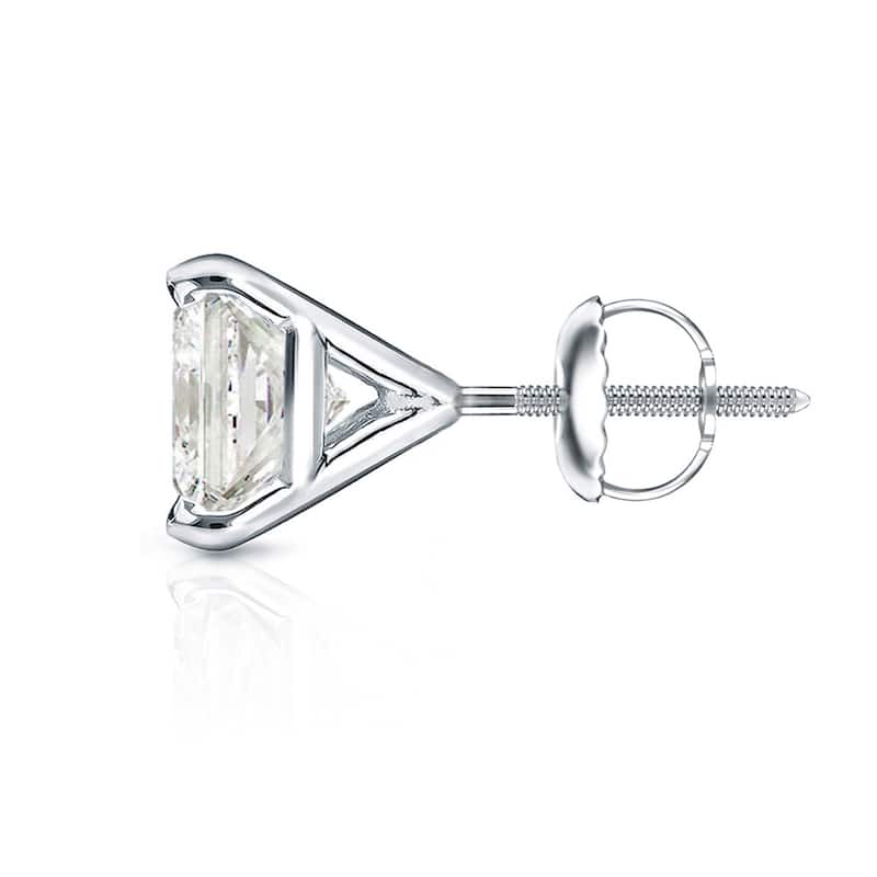 Auriya 2ctw Princess-cut Diamond Stud Earrings 14k Gold Martini-set (J-K, I2-I3)