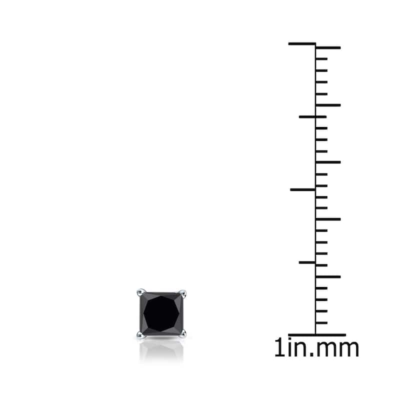 Auriya 1/4ctw Princess-cut SINGLE STUD (1) Black Diamond Earring 14k Gold