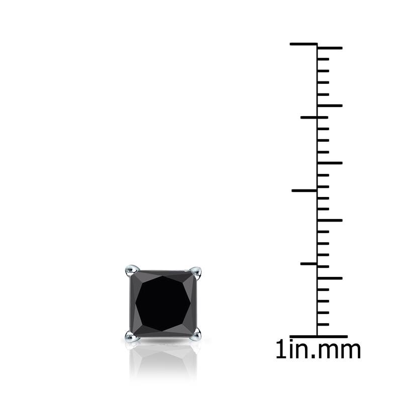 Auriya 1ctw Princess-cut SINGLE STUD (1) Black Diamond Earring 14k Gold