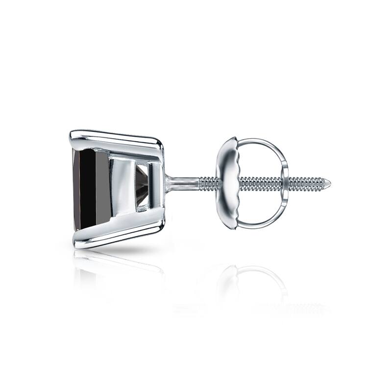 Auriya 1ctw Princess-cut SINGLE STUD (1) Black Diamond Earring 14k Gold
