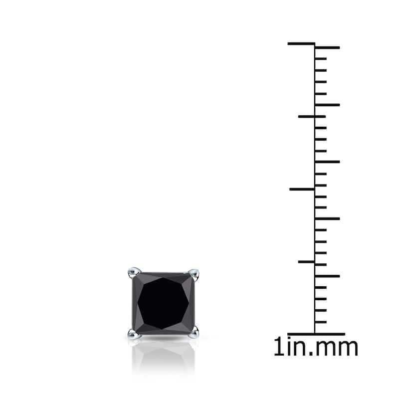 Auriya 3/4ctw Princess-Cut Black Diamond SINGLE STUD (1) Earring 14k Gold