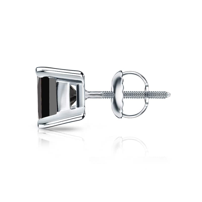 Auriya 3/4ctw Princess-Cut Black Diamond SINGLE STUD (1) Earring 14k Gold