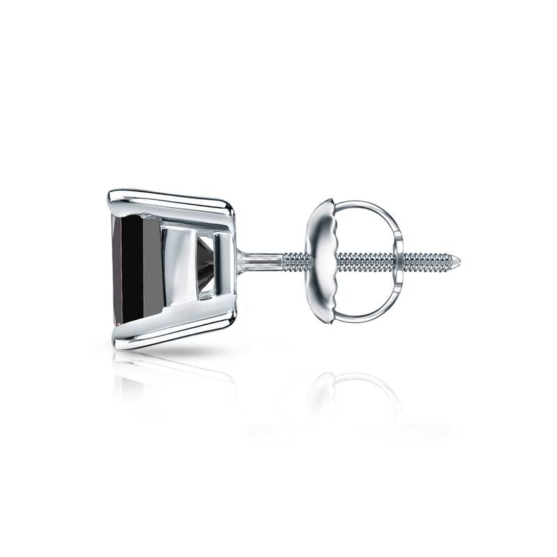 Auriya 1/2ctw Princess-cut SINGLE STUD (1) Black Diamond Earring 14k Gold