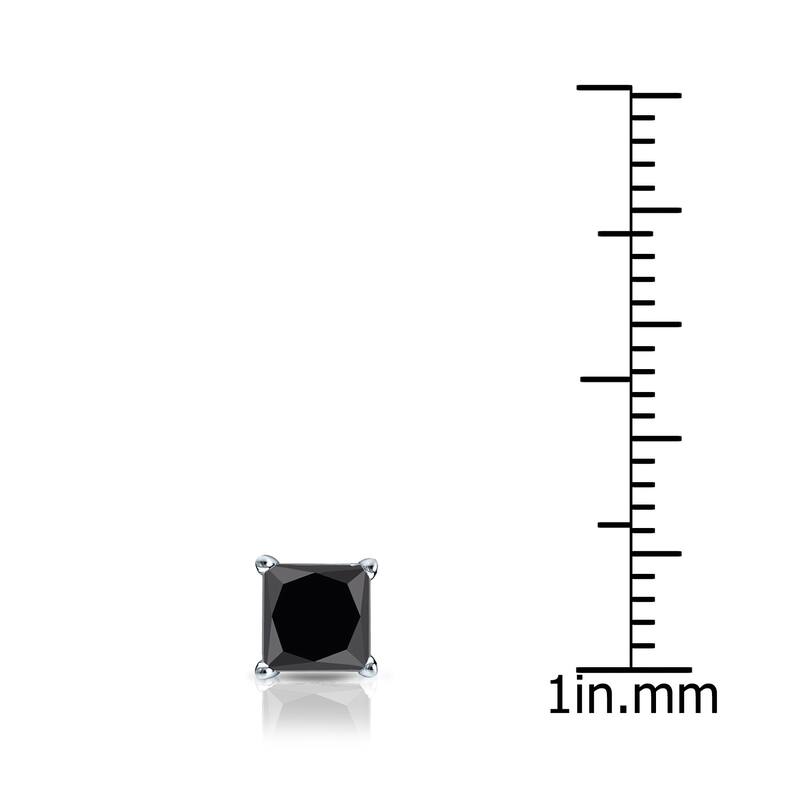 Auriya 1/2ctw Princess-cut SINGLE STUD (1) Black Diamond Earring 14k Gold