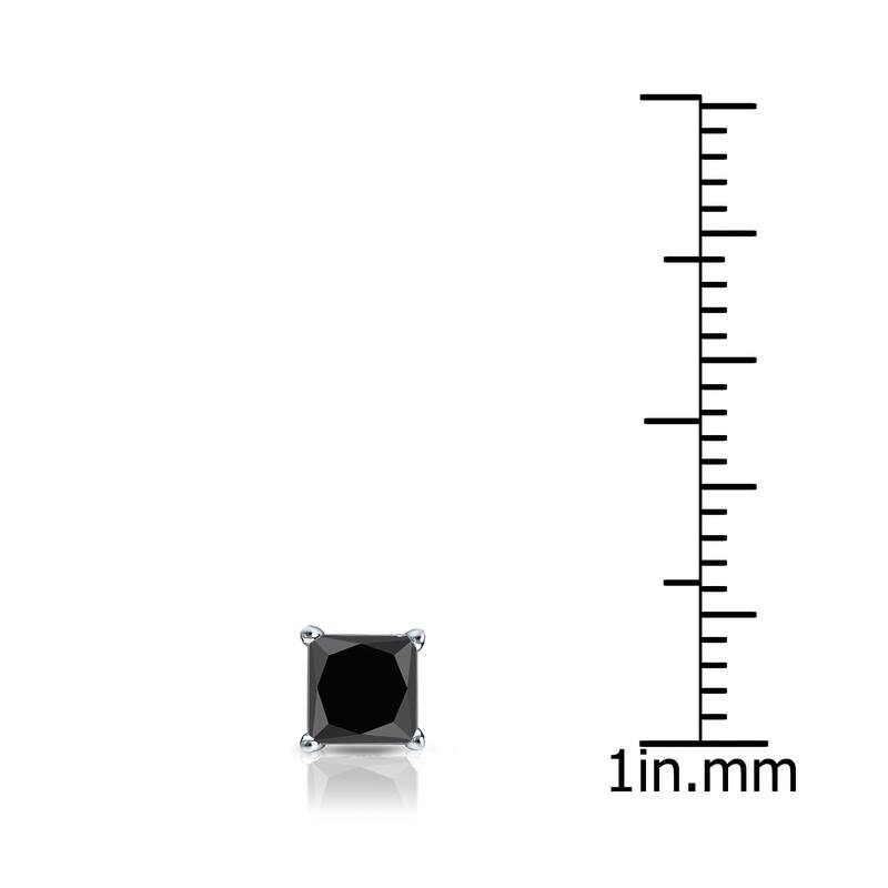 Auriya 14k Gold 1/3ct TDW Princess-Cut SINGLE STUD (1) Black Diamond Earring