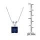 preview thumbnail 5 of 7, Auriya 14k Gold 1ct Princess-cut Sapphire Solitaire Necklace