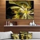 Bright Golden Fractal Flower Design - Modern Floral Glossy Metal Wall ...