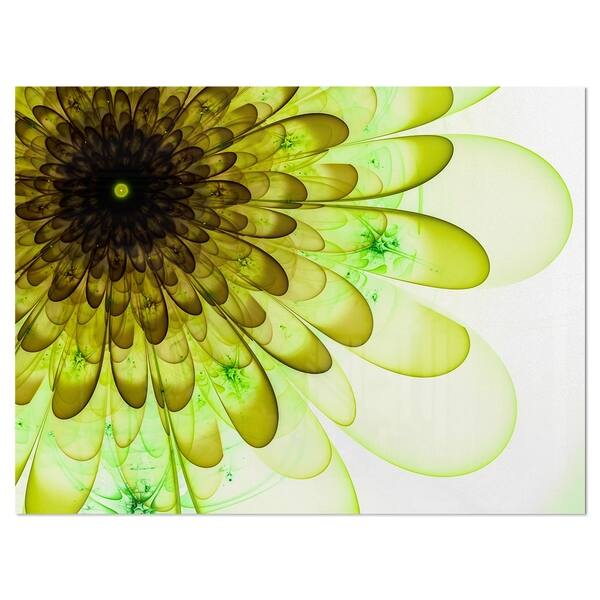 Light Green Digital Flower Petal Close-up - Floral Glossy Metal Wall ...