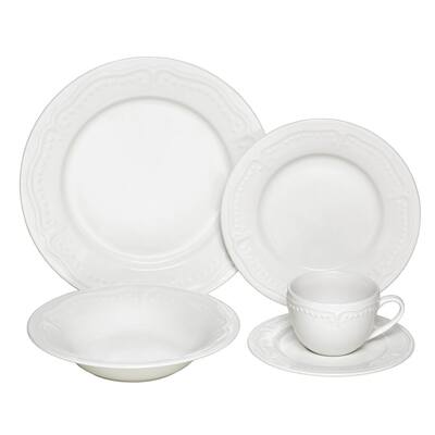 Melange Tuscan Villa Ivory Premium Dinnerware Place Setting (40 Piece)