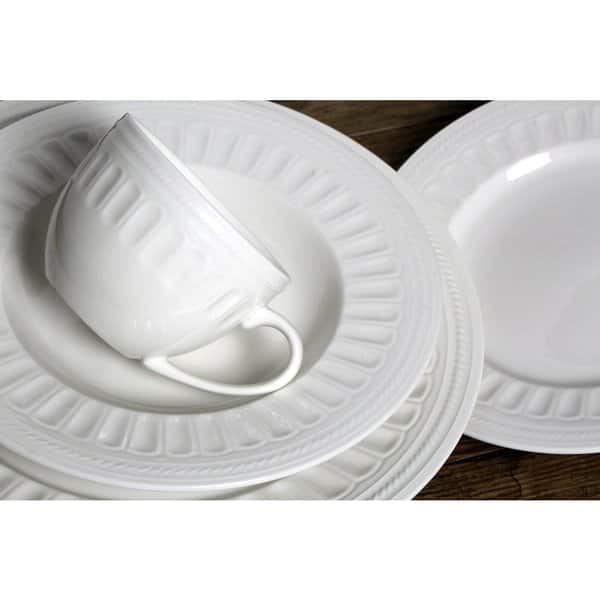 Melange English Lace 40 Piece Ivory Premium Dinnerware Place Setting Overstock 12789769
