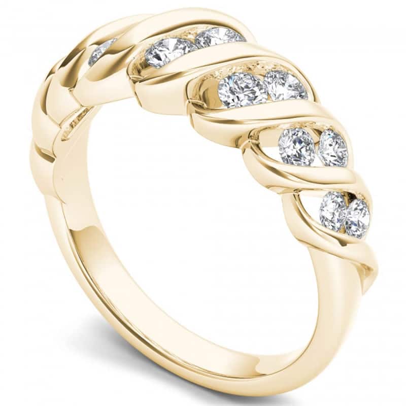De Couer 14k Yellow Gold 3/4ct TDW Anniversary Band