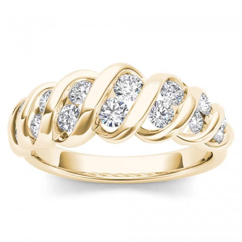 De Couer 14k Yellow Gold 3/4ct TDW Anniversary Band - 6 - Yellow