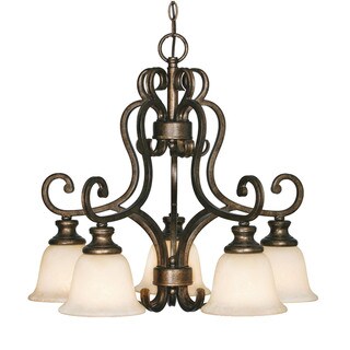 Golden Lighting #8063-D5 BUS Heartwood 5-light Nook Chandelier (Burnt Sienna) - Chandeliers For Bedrooms by Overstock.com