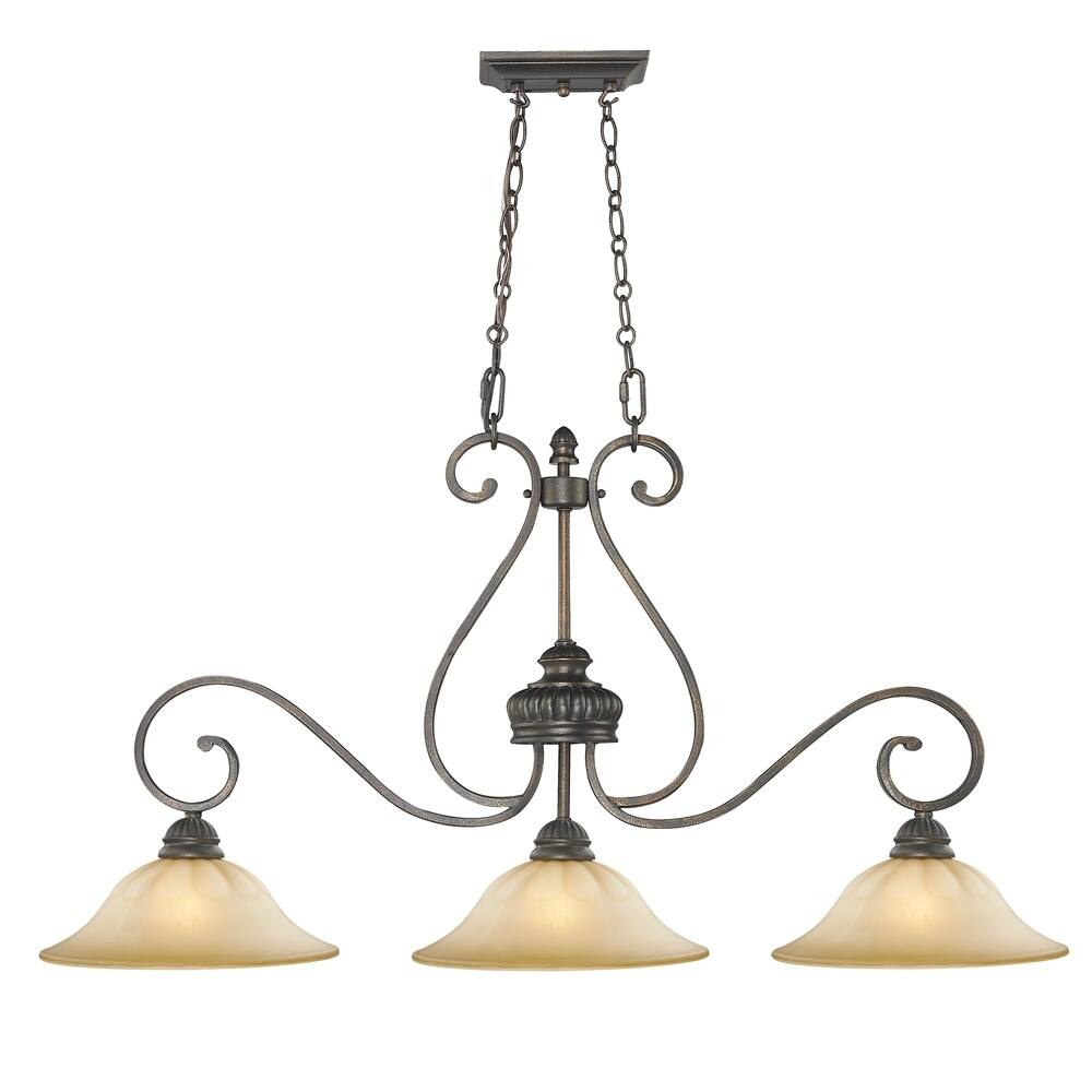 Golden Lighting Mayfair 3-Light Linear Pendant