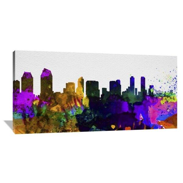 slide 1 of 3, Naxart Studio 'San Diego City Skyline' Stretched Canvas Wall Art
