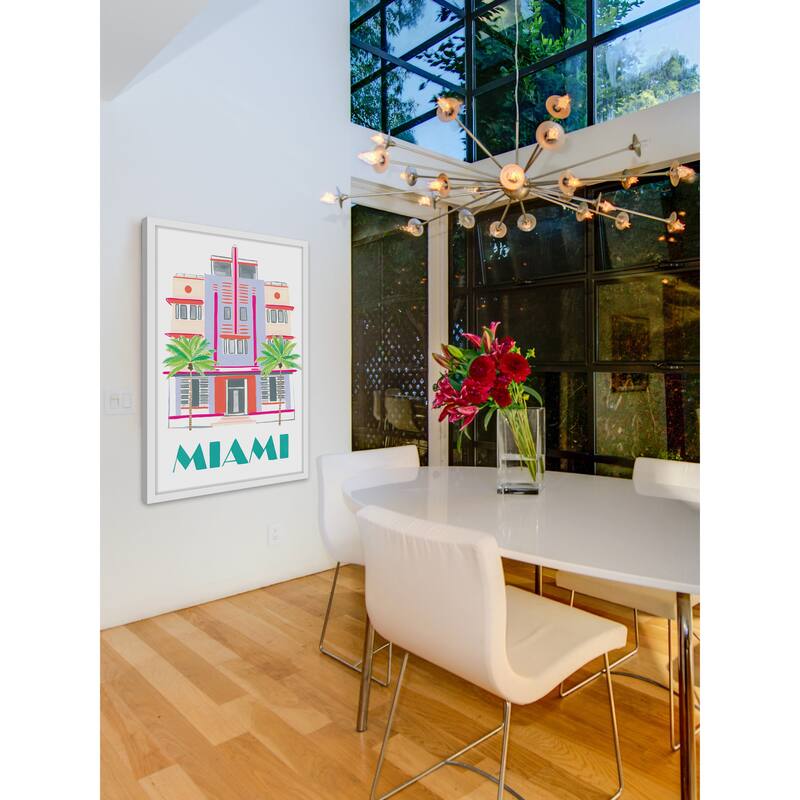 Marmont Hill - 'Miami Art Deco' by Molly Rosner Framed Painting Print - Multi-Color