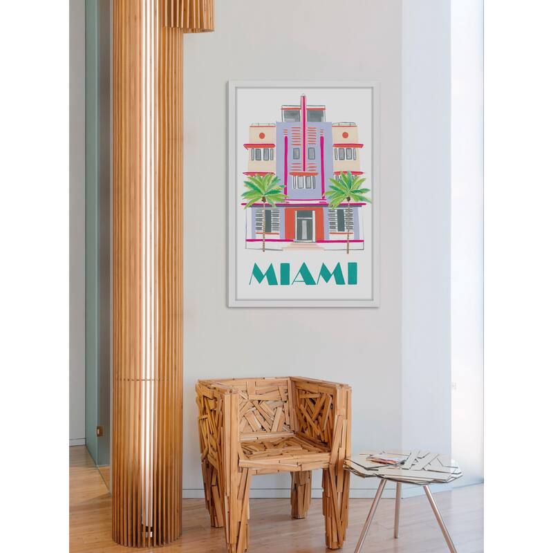 Marmont Hill - 'Miami Art Deco' by Molly Rosner Framed Painting Print - Multi-Color