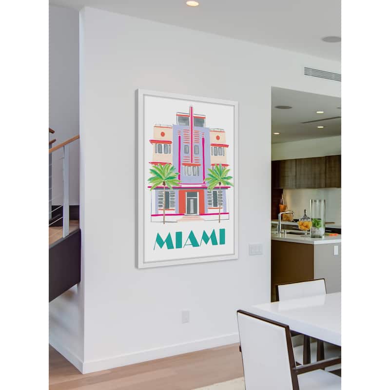 Marmont Hill - 'Miami Art Deco' by Molly Rosner Framed Painting Print - Multi-Color