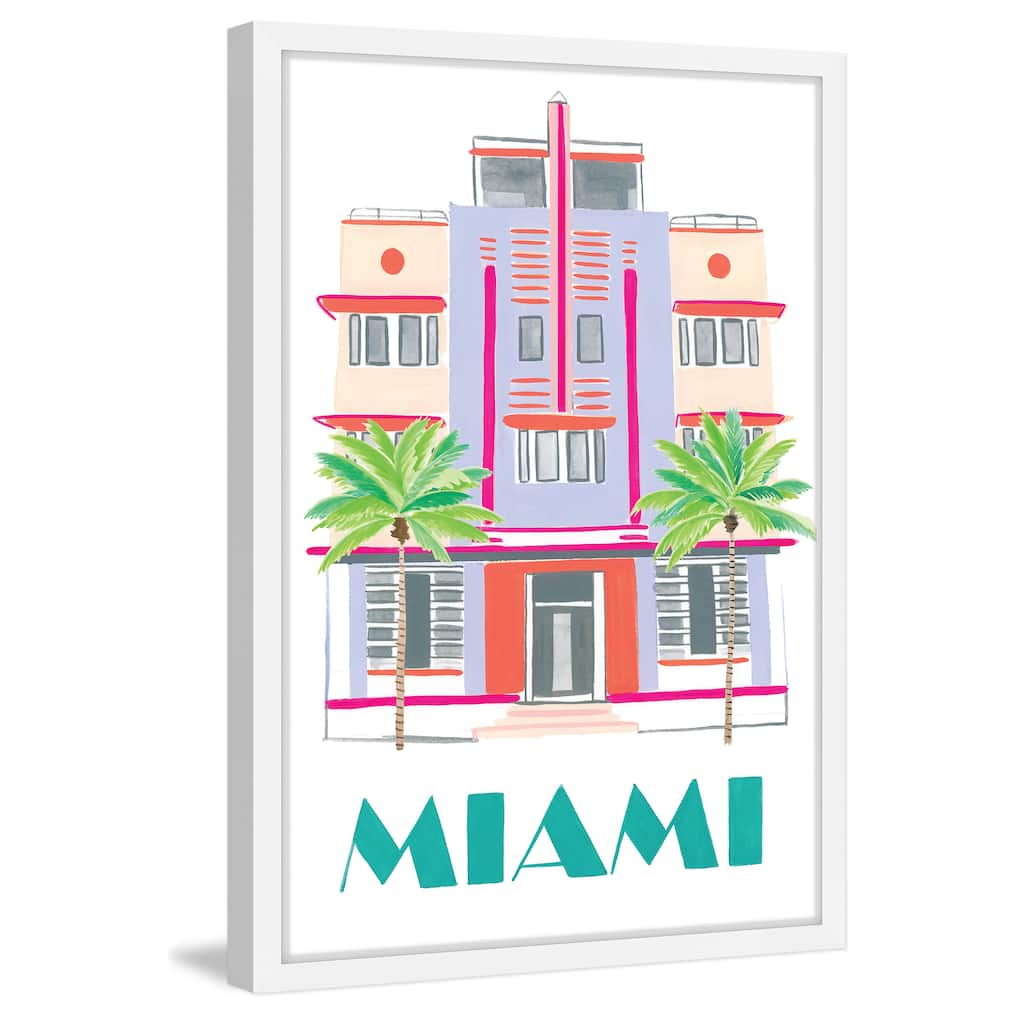 Marmont Hill - 'Miami Art Deco' by Molly Rosner Framed Painting Print - Multi-Color
