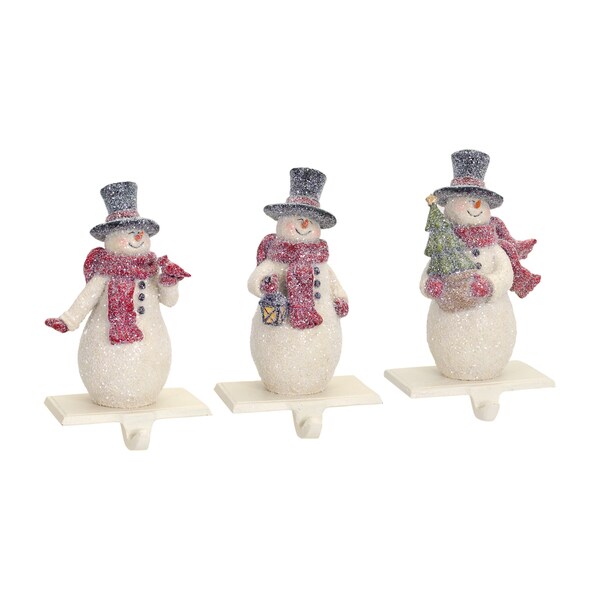 Polyresin Snowman Stocking Holders (Pack of 3) - Free Shipping Today ...