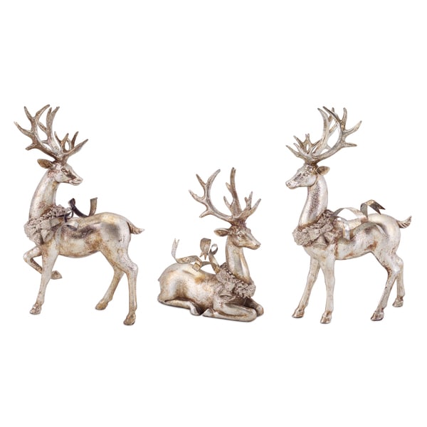 large silver reindeer figurines