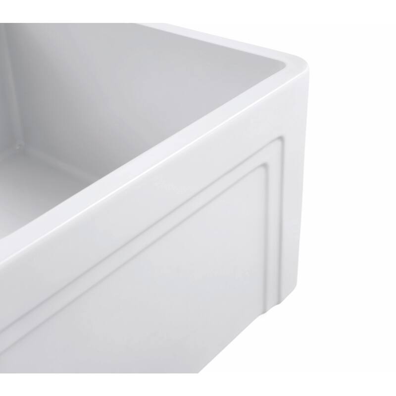 Olde London Fireclay 24" Reversible Farmhouse Kitchen Sink Set