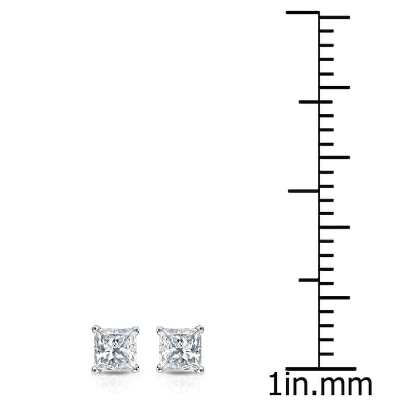 Auriya 1/4ctw Princess-cut Diamond Stud Earrings 14k Gold
